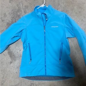 Blue Patagonia rain jacket. Size small. Worn maybe once or twice.